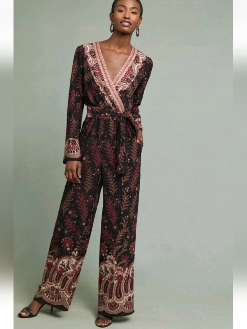 Anthropologie‎ One September Breezeway Embroidered Pant Suit Jumpsuit